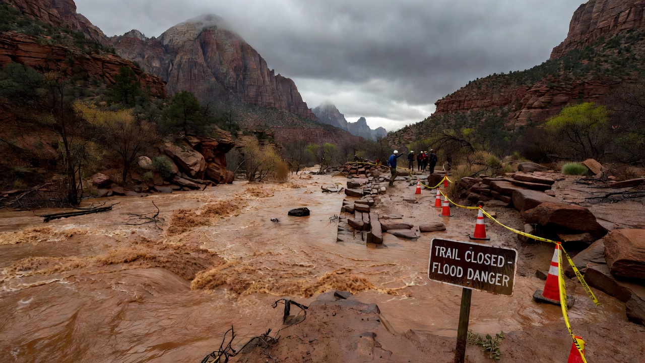 Zion Canyon Trail Access Updates Amid Flooding